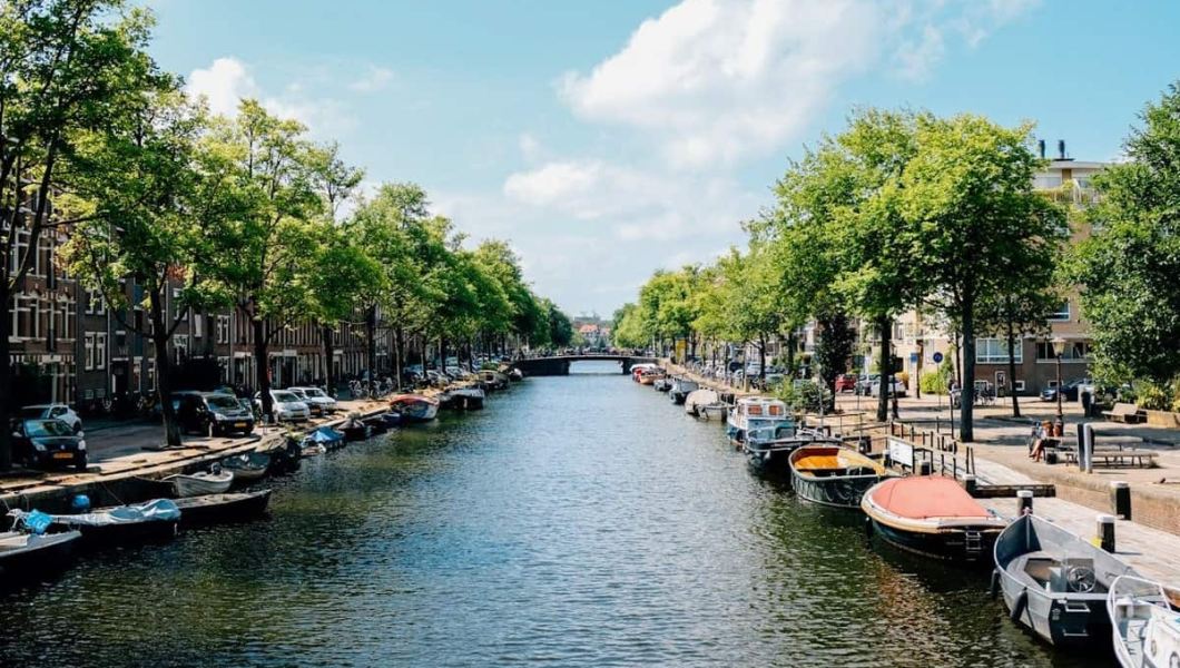 Amsterdam canal on a sunny day