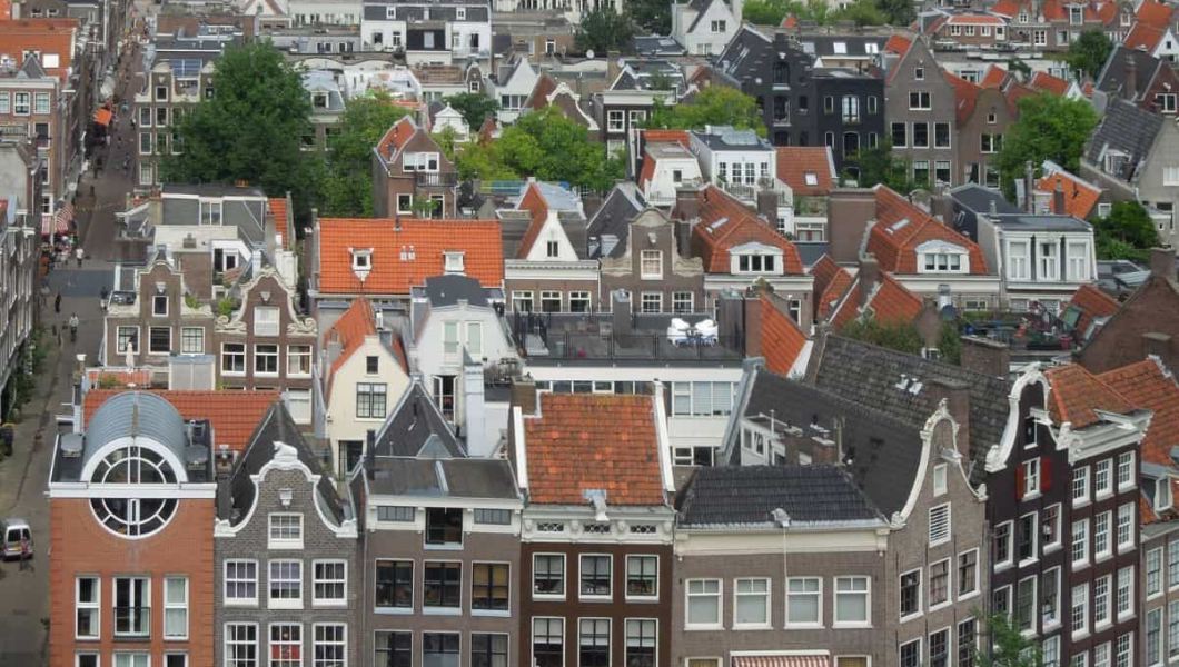 houses from above in amsterdam