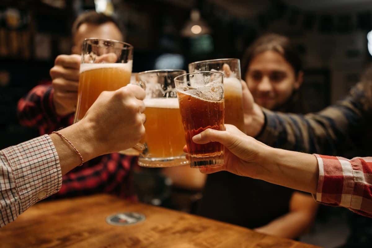 friends enjoying a drink at a local dutch pub