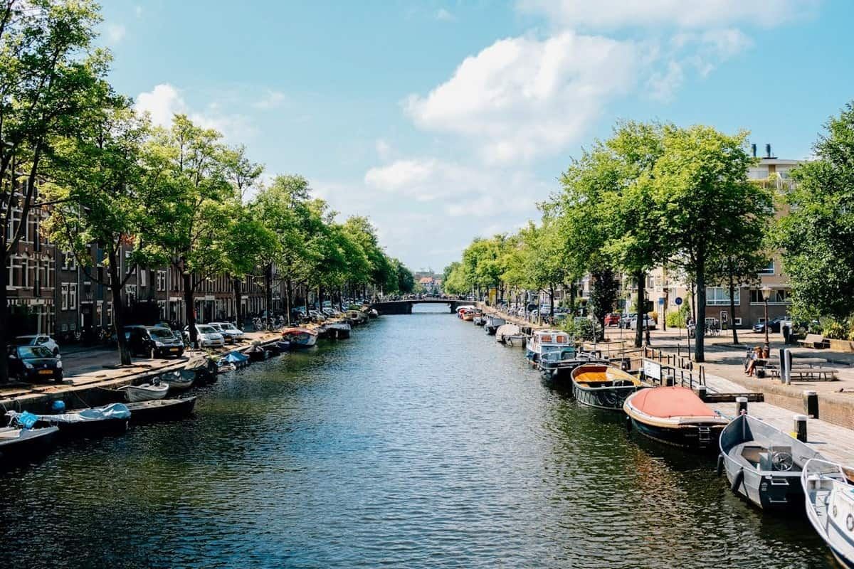 Amsterdam canal on a sunny day
