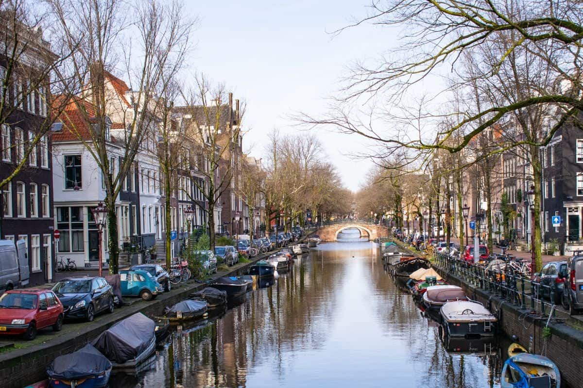 a canal in amsterdam