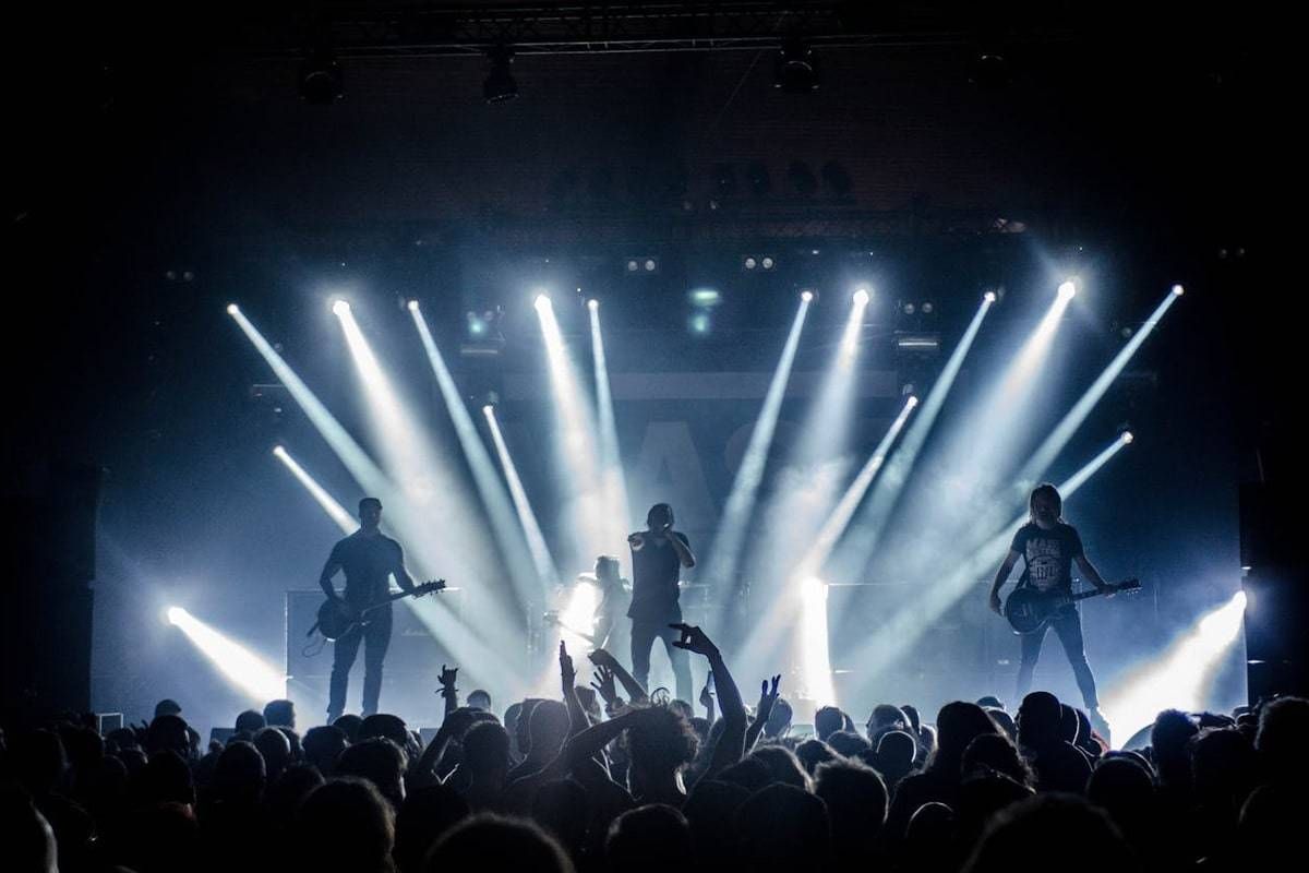 Band on a stage with audience