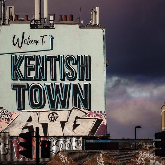 The Welcome to Kentish Town Mural in London's Camden borough