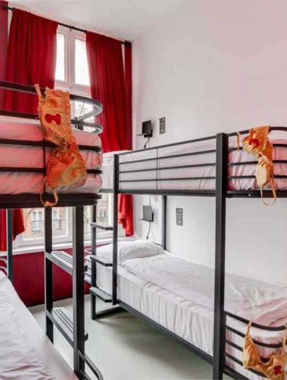 the red light room at clinkcoco hostel in amsterdam