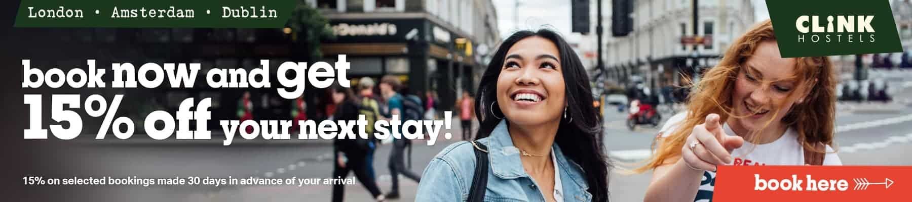 save with the clink hostels early bird sale