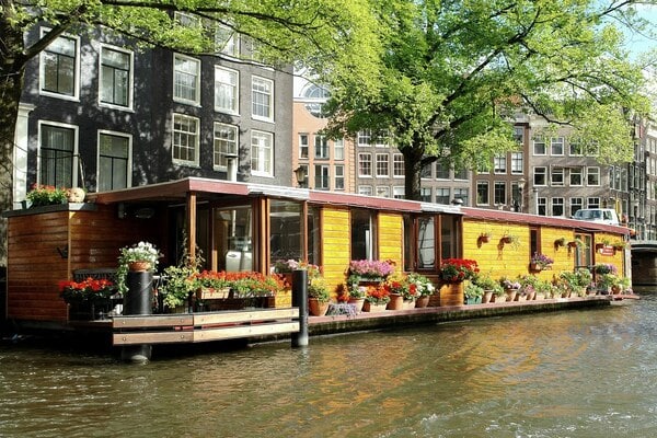 A boathouse in Amsterdam
