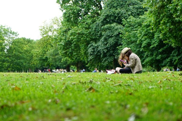 Someone sitting in a London park