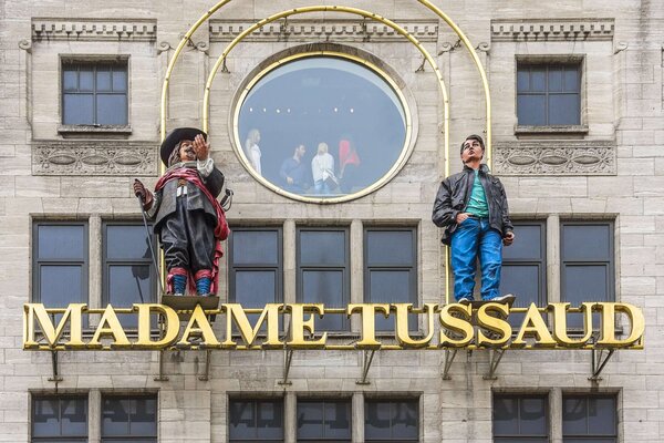 Outside Madae Tussaud in London