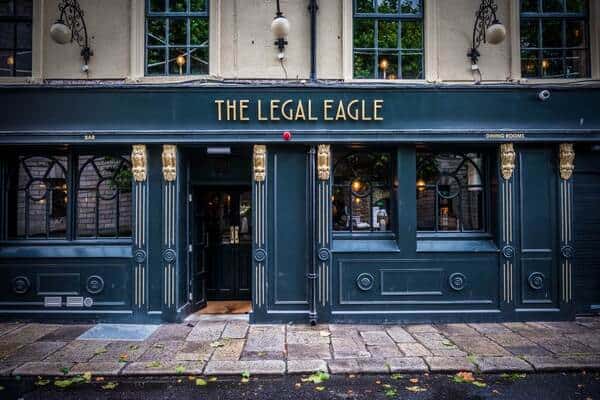 outside the Legal Eagle pub in Dublin