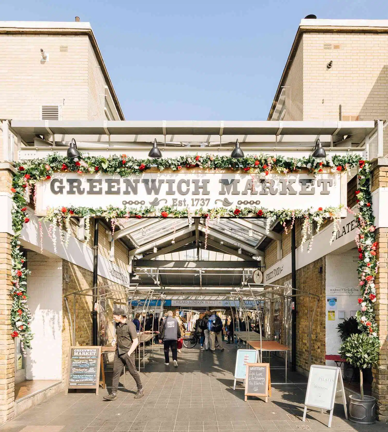 Entrance to the traditional covered Greenwich Market in London