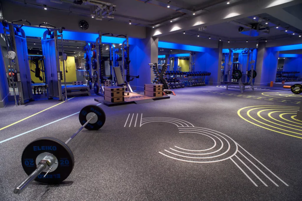 Weightlifting equipment in a London gym