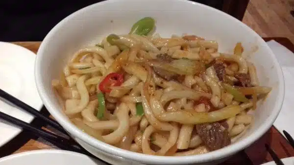 Bowl of noodles at Silk Road