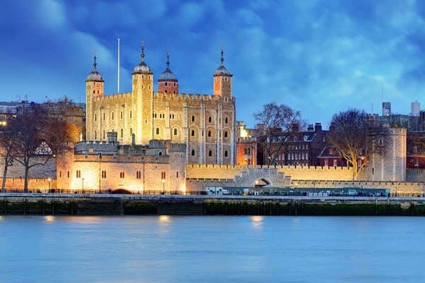 The Tower of London at dusk