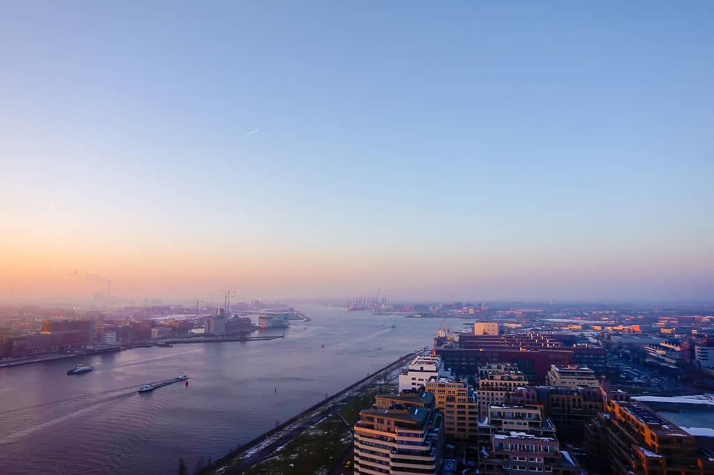 Sunset view from A’DAM Lookout Tower