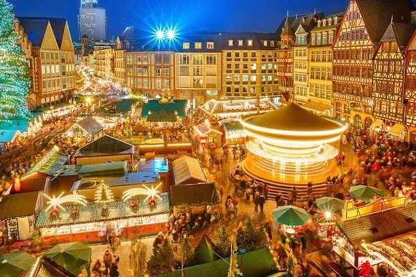 Amsterdam Christmas market at night