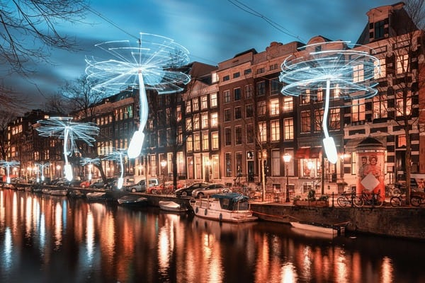 Amsterdam Light Festival on the canals