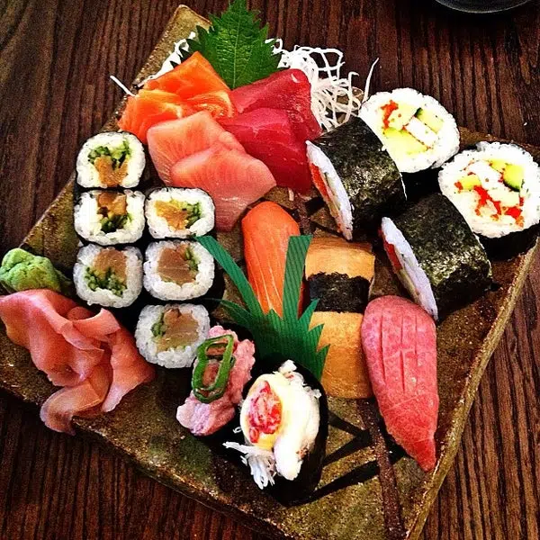sushi dishes from Hare and Tortoise in London