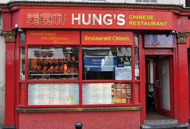 Shop front of Hung's Chinese restaurant