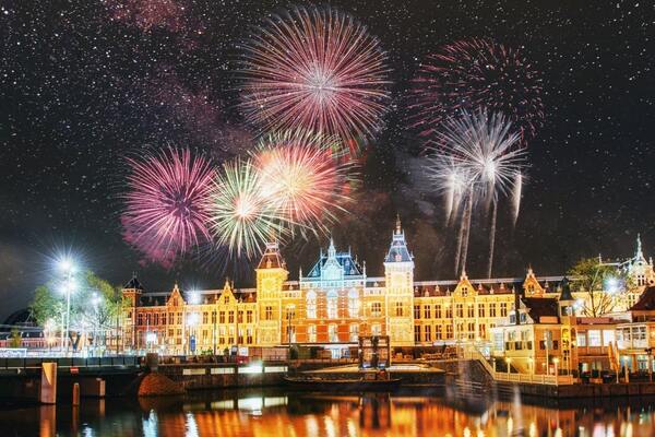 Fireworks in Amsterdam for NYE