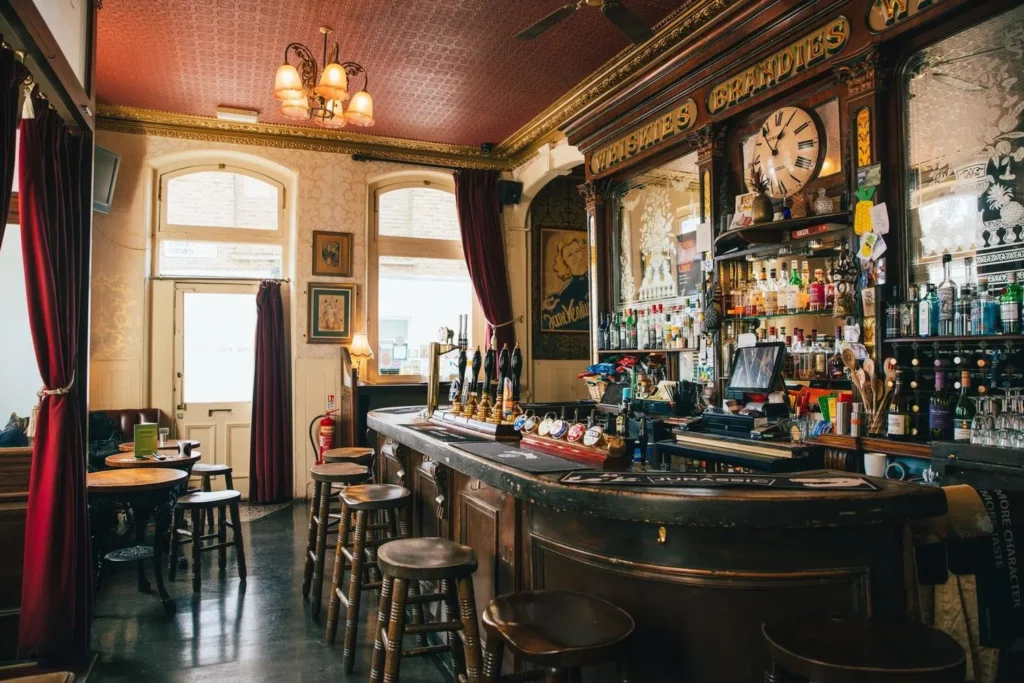 Bar area inside The Pineapple pub, Kentish Town