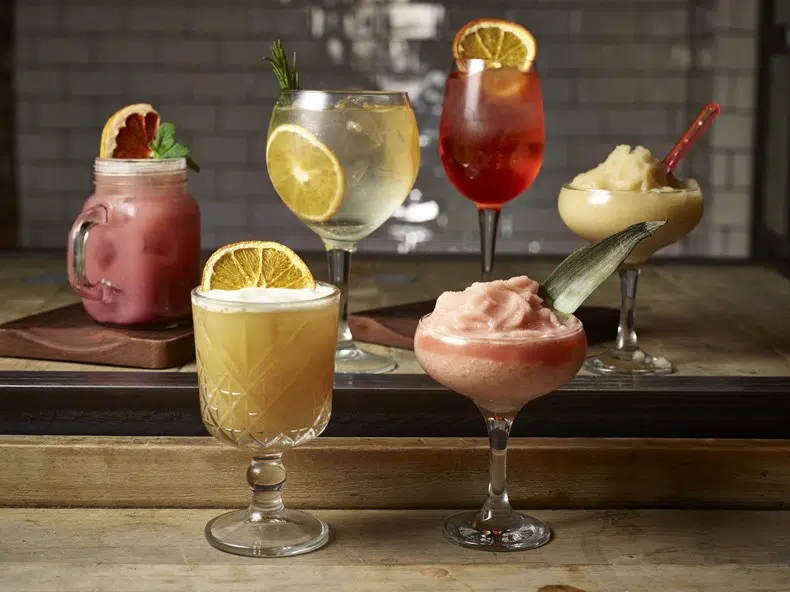 stylish cocktails and frozen drinks at London's Revolution bar