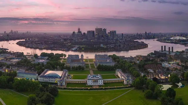 Aerial view of Greenwich 