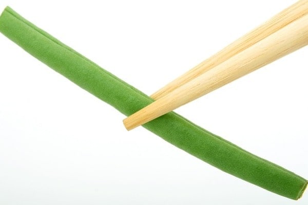 Chopsticks and green bean